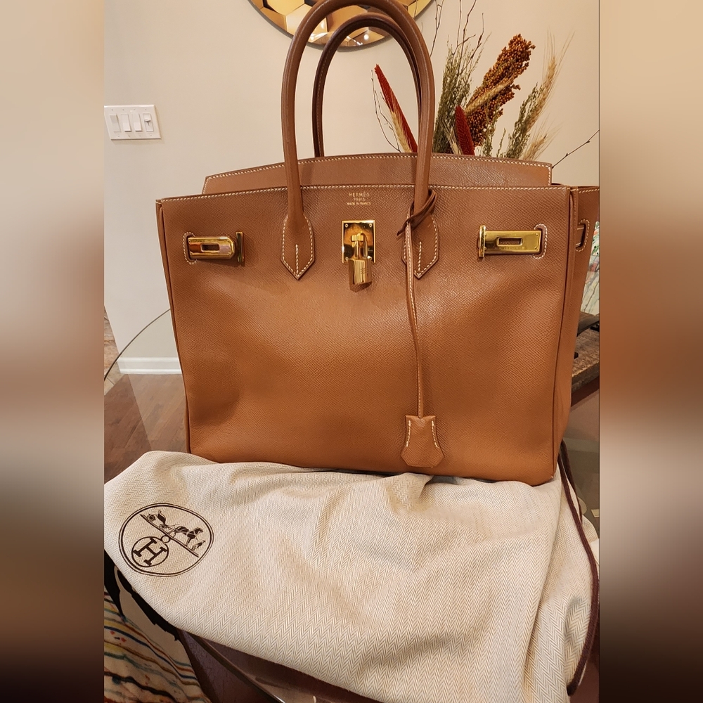 💯 Authentic Hermes Birkin 30 courveshel gold on gold